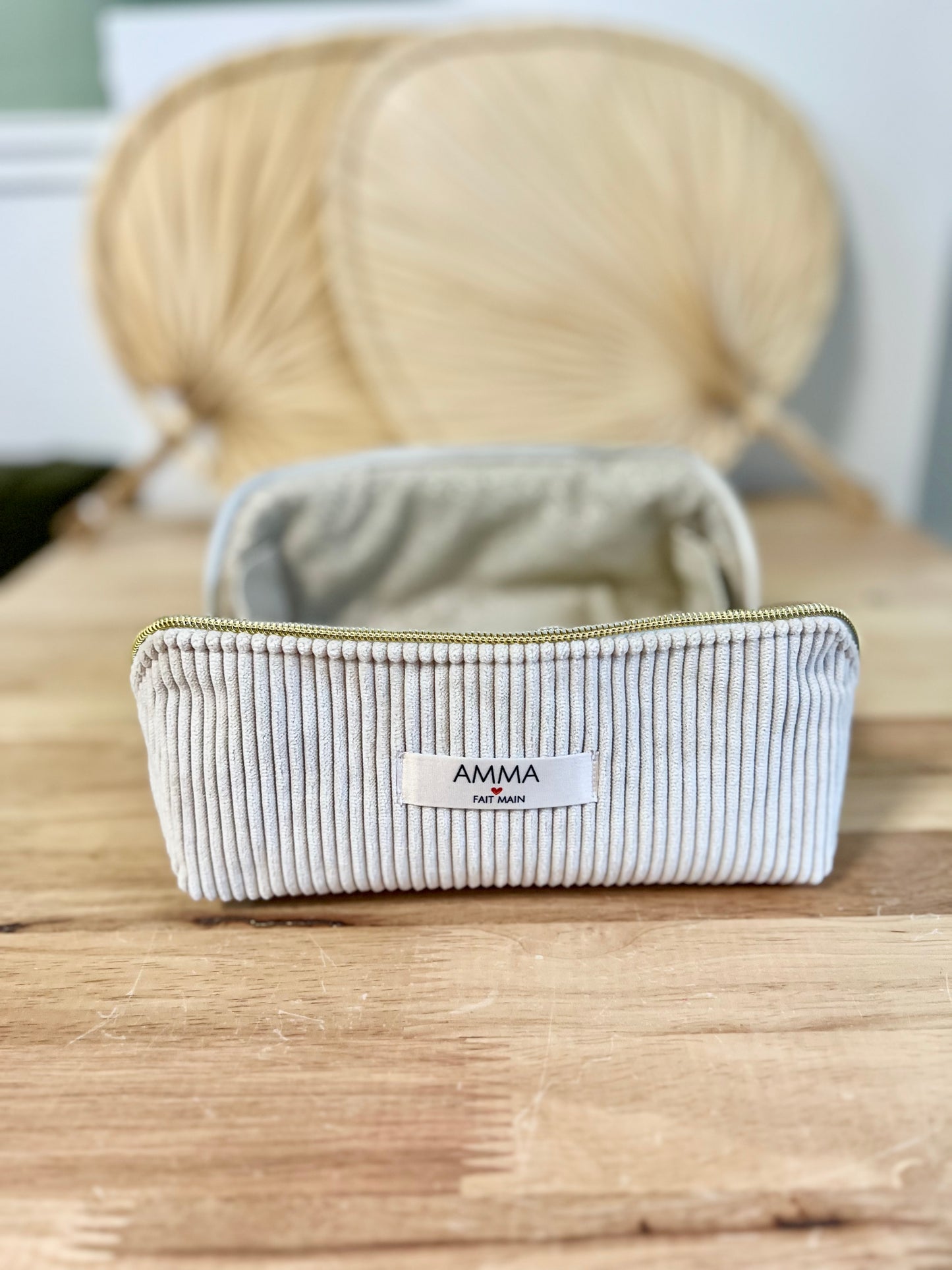 Cream Corduroy Treasure Toiletry Bag