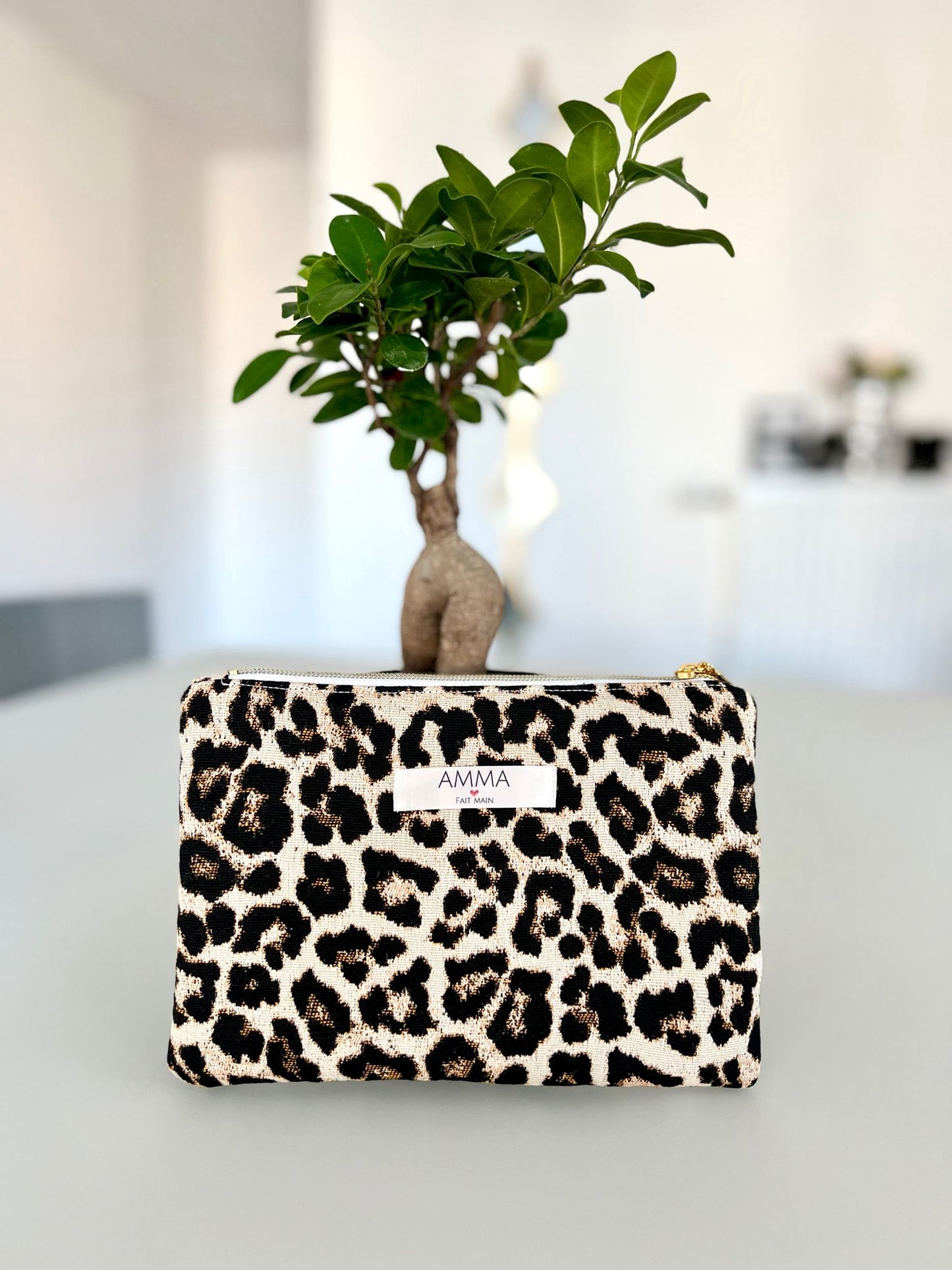Mini Pochette imprimé léopard