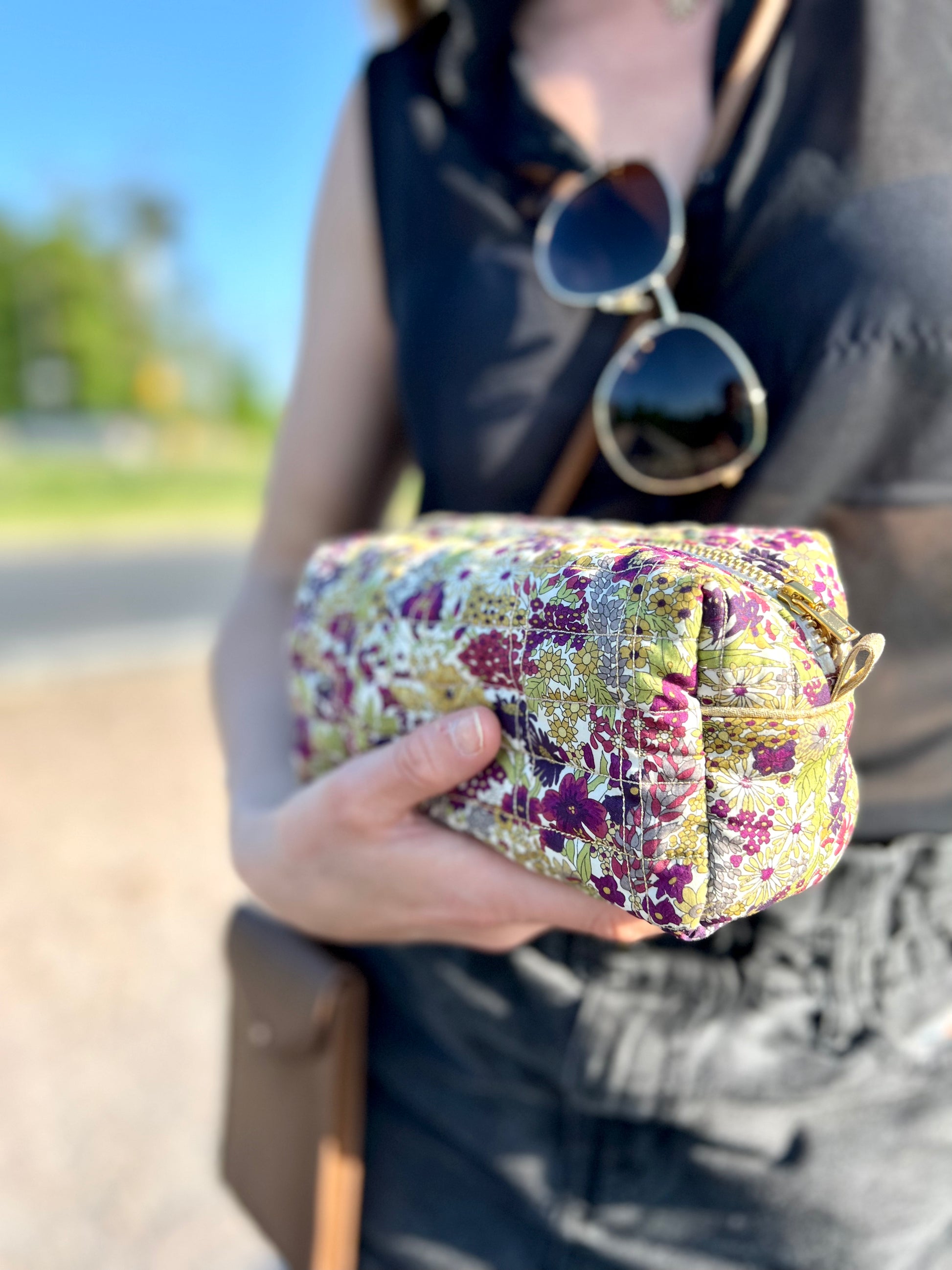 Liberty quilted toiletry bag – Amma Atelier - Main Image