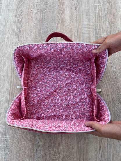 Trésor XXL corduroy toiletry bag in Raspberry Pink