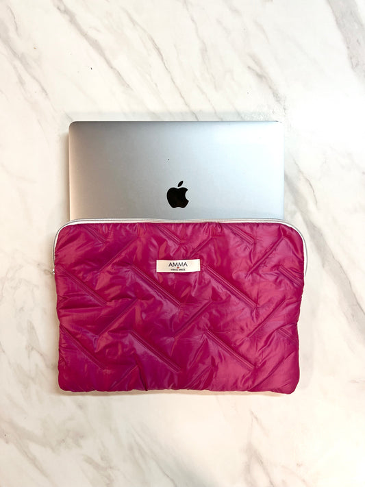 Housse Ordinateur Doudoune Fuschia