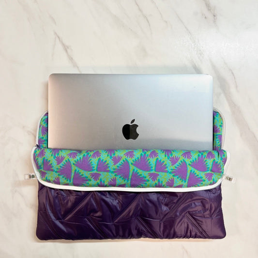 Housse Ordinateur Doudoune Violet