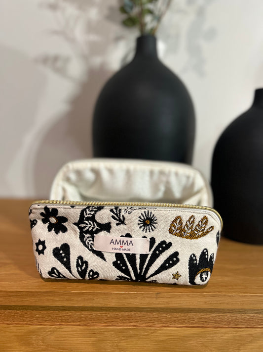 Trousse de toilette en Jacquard Arty - Ouverture à plat