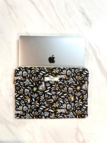 Housse d'ordinateur tissu jacquard Panthera – Amma Atelier