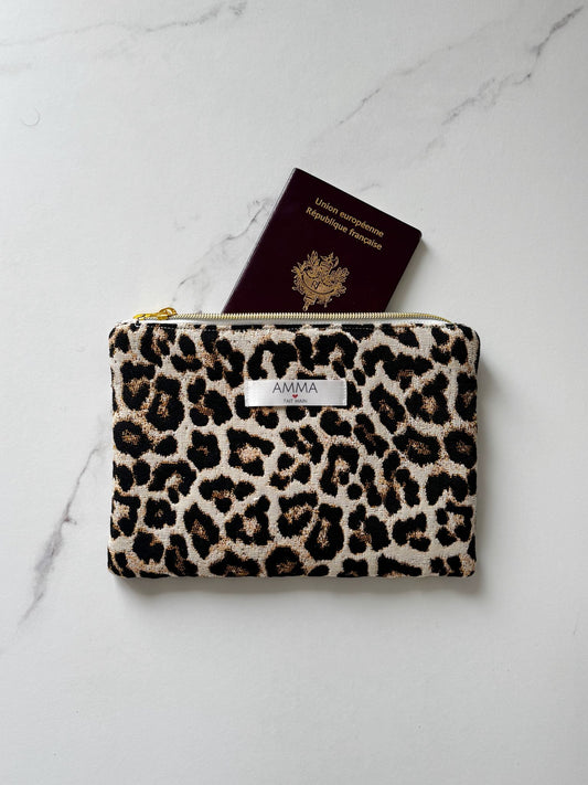 Mini Pochette imprimé léopard